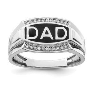 Sterling Silver Men's Diamond DAD Ring